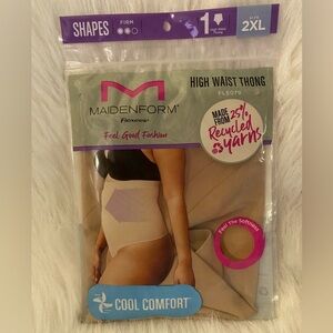 Maidenform Flexees Shapewear Womens‎ Size 2XL Beige Seamless High Waist Thong